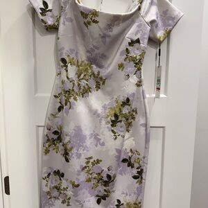 Calvin Klein Lavender Floral Midi Dress